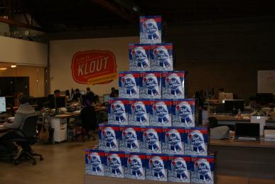 Nothing like being greeted to work by a pyramid of PBR.